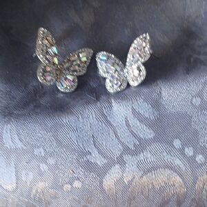 Elegant Silver Butterfly Earrings